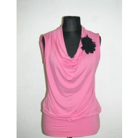 Tunika Alma różowa z lejącym dekoltem typu woda